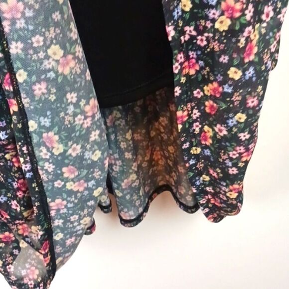 Live to be spoiled ditsy floral long-sleeve sheer mesh scoop neck maxi dress XL - Picture 8 of 14